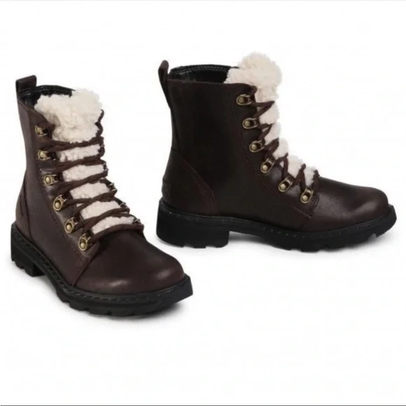 Sorel Lennox Lace Cozy Blackened Brown waterproof suede boots - Picture 1 of 14